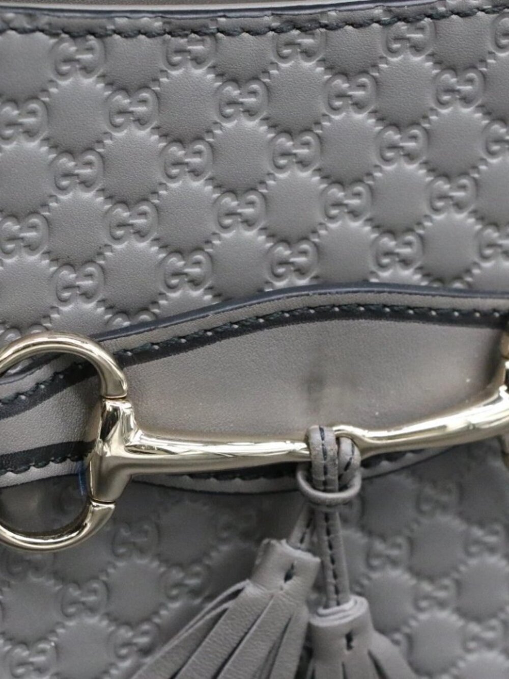 Gucci Emily Micro Guccisima Horsebit Medium Chain Bag - Gray - Picture 2 of 15